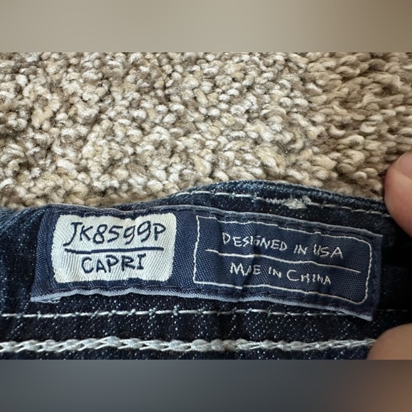 Miss Me Girls Capri denim Jeans Style JK8599P Sz 7 - Picture 4 of 6